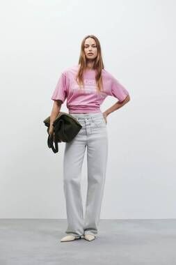 NEW CLOSED nikka wide denim jeans in light grey